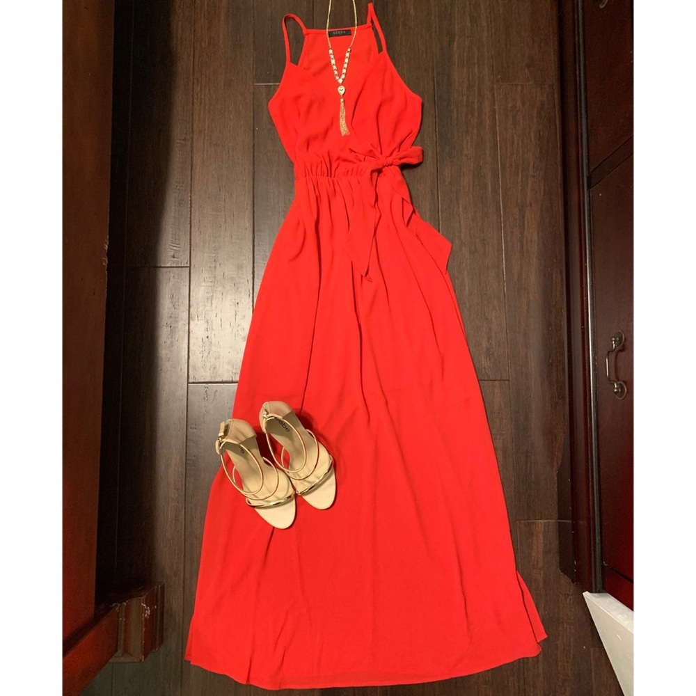 Vibrant Red Maxi Dress